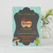 Uitnodiging voor verjaardagsfeest van Cute Nut Woo (Staand voorkant)