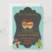 Uitnodiging voor verjaardagsfeest van Cute Nut Woo (Voorkant)