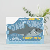 Uitnodiging voor verjaardagsfeest van de grote wit (Staand voorkant)