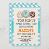 Uitnodiging voor verjaardagsfeest van Donut boy-th (Voorkant / Achterkant)
