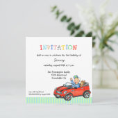 Uitnodiging voor verjaardagsfeest van een hondjesc (Staand voorkant)