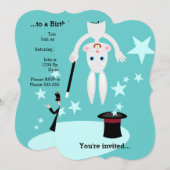 Uitnodiging voor verjaardagsfeest van een magiër (Voorkant / Achterkant)