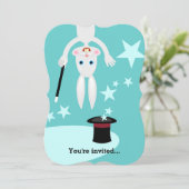 Uitnodiging voor verjaardagsfeest van een magiër (Staand voorkant)