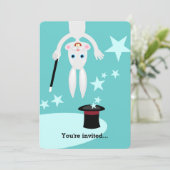 Uitnodiging voor verjaardagsfeest van een magiër (Staand voorkant)