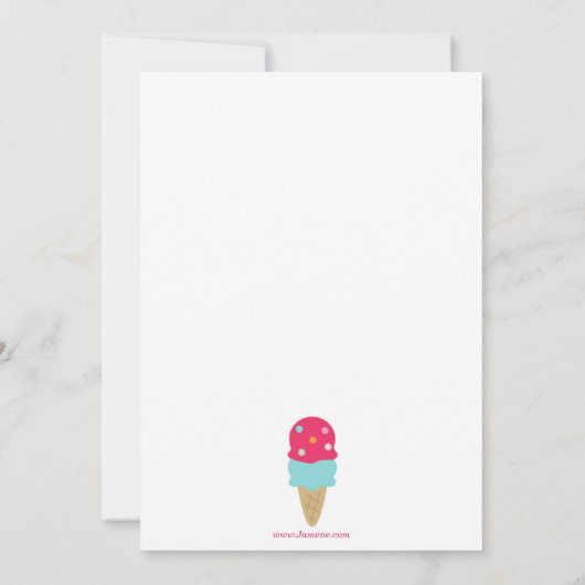 Uitnodiging voor verjaardagsfeest van een meisje m (Achterkant)