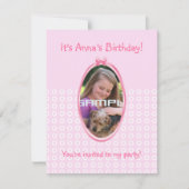 Uitnodiging voor verjaardagsfeest van een meisje u (Voorkant)