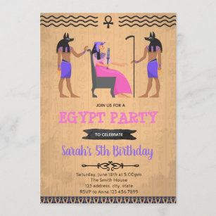 Uitnodiging voor verjaardagsfeest van Egypte
