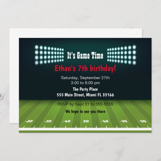 Uitnodiging voor verjaardagsfeest van het Amerikaa (Voorkant / Achterkant)