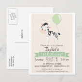 Uitnodiging voor verjaardagsfeest van het baby Zeb (Voorkant / Achterkant)