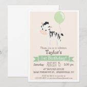 Uitnodiging voor verjaardagsfeest van het baby Zeb (Voorkant / Achterkant)