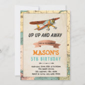 Uitnodiging voor verjaardagsfeest van het vliegtui (Voorkant)