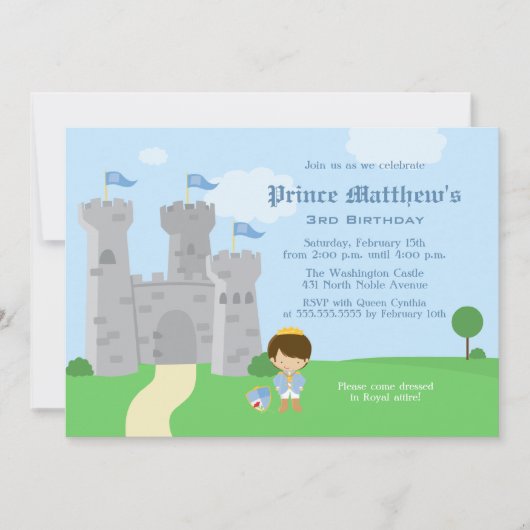 Uitnodiging voor verjaardagsfeest van koninklijke  (Voorkant)