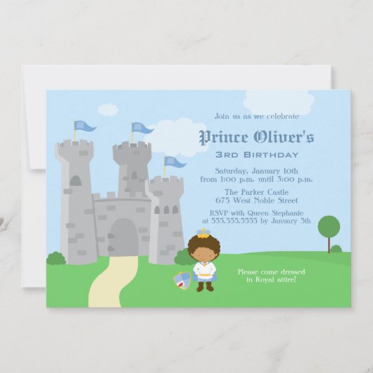 Uitnodiging voor verjaardagsfeest van koninklijke (Voorkant)