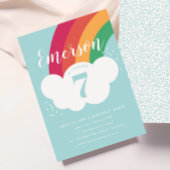 Uitnodiging voor verjaardagsfeest van regenboogwol