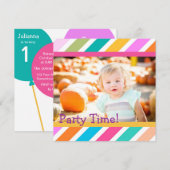 Uitnodiging voor verjaardagsfeest van Time Girls (Voorkant / Achterkant)