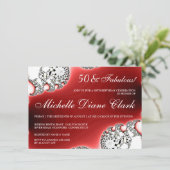 Uitnodiging voor verjaardagsfeest van vrouwen met (Staand voorkant)