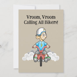 Uitnodiging voor verjaardagsfeest voor alle motorr