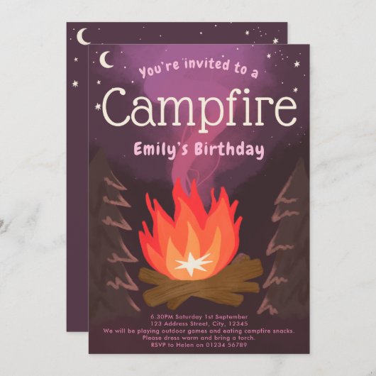 Uitnodiging voor verjaardagsfeest voor avontuuravo (Voorkant / Achterkant)