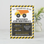 Uitnodiging voor verjaardagsfeest voor de bouw (Staand voorkant)