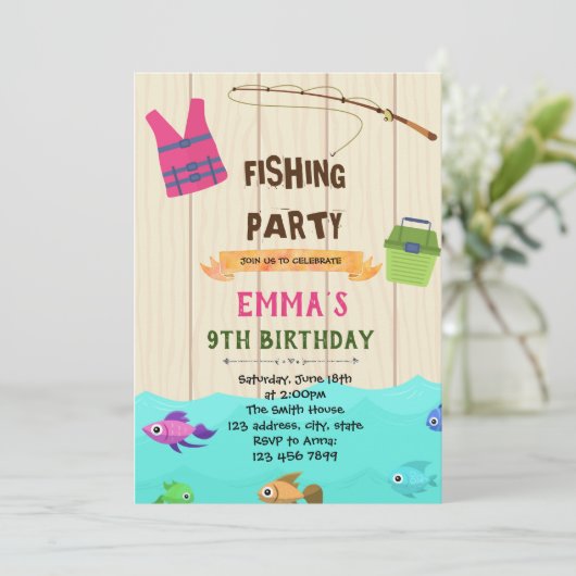 Uitnodiging voor verjaardagsfeest voor Geviste mei (Staand voorkant)