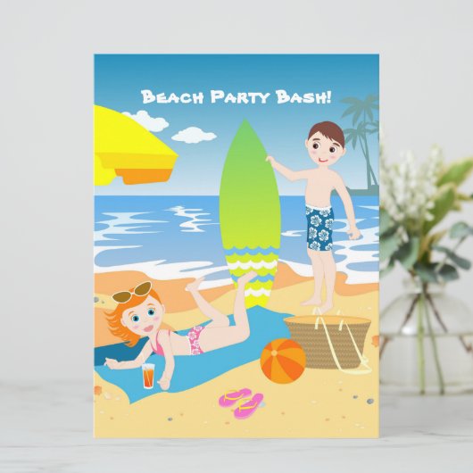 Uitnodiging voor verjaardagsfeest voor kinderen (Staand voorkant)