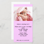 Uitnodiging voor verjaardagsfeest voor meisjes (Voorkant / Achterkant)