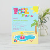 Uitnodiging voor verjaardagsfeest voor meisjes in (Staand voorkant)