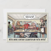 Uitnodiging voor verjaardagsfeest voor senioren (Voorkant)