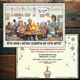 Uitnodiging voor verjaardagsfeest voor senioren