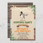 Uitnodiging voor verjaardagsfeest Wilde Eend met p (Voorkant / Achterkant)