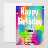 Uitnodiging voor verjaardagsfeestballonnen (Voorkant / Achterkant)