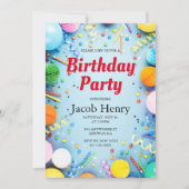 Uitnodiging voor verjaardagsfeestballonnen (Voorkant)