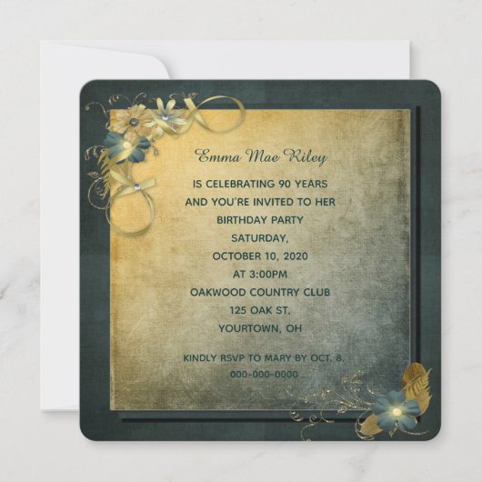 Uitnodiging voor  verjaardagsfeestdag (Voorkant)