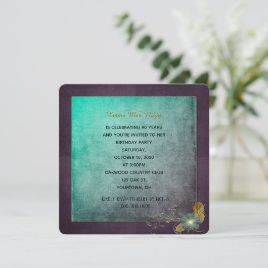 Uitnodiging voor verjaardagsfeestdag (Staand voorkant)