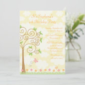 Uitnodiging voor verjaardagsfeestdag in de zoete v (Staand voorkant)