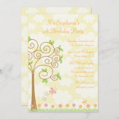 Uitnodiging voor verjaardagsfeestdag in de zoete v (Voorkant / Achterkant)