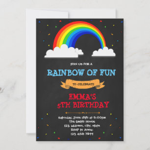 Uitnodiging voor verjaardagsfeestdag in Rainbow