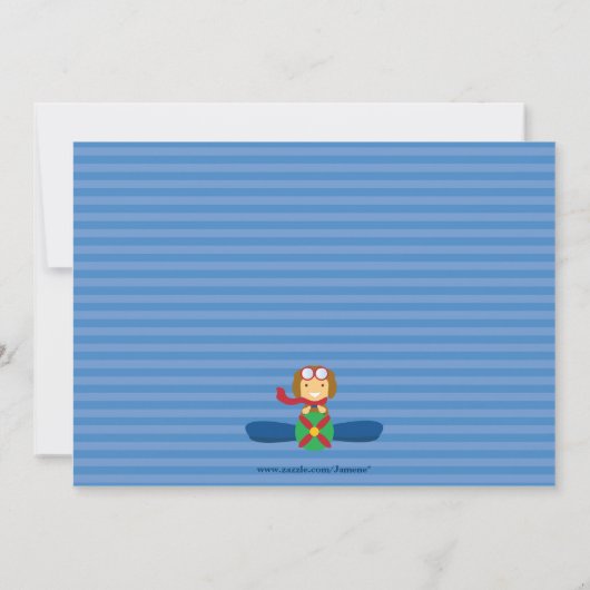 Uitnodiging voor verjaardagsfeestdag voor piloot v (Achterkant)