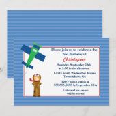 Uitnodiging voor verjaardagsfeestdag voor piloot v (Voorkant / Achterkant)