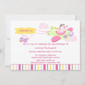 Uitnodiging voor verjaardagsfeestdag voor vliegend (Voorkant)