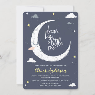 Uitnodiging voor verjaardagsfeestdagen, maan en st