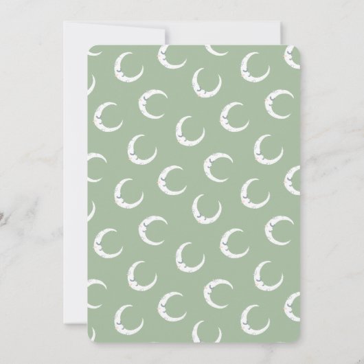 Uitnodiging voor verjaardagsfeestdagen, maan en st (Achterkant)