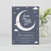 Uitnodiging voor verjaardagsfeestdagen, maan en st (Staand voorkant)