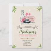 Uitnodiging voor verjaardagsfeestdagen op Spa-dag (Voorkant)