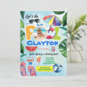 Uitnodiging voor verjaardagsfeestfoto's op elke le (Staand voorkant)