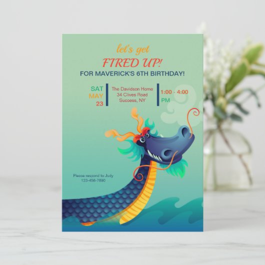 Uitnodiging voor verjaardagsfeestje (Staand voorkant)