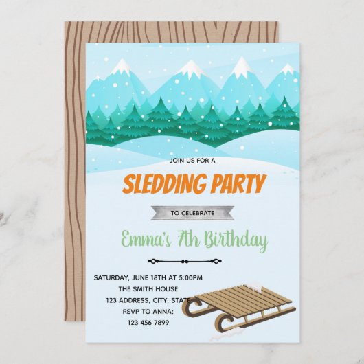 Uitnodiging voor verjaardagsfeestje (Voorkant / Achterkant)