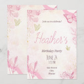 Uitnodiging voor verjaardagsfeestje - Aangepast -  (Voorkant / Achterkant)