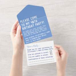 Uitnodiging voor verjaardagsfeestje alles in één