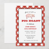 Uitnodiging voor verjaardagsfeestje BBQ Pig Roast (Voorkant / Achterkant)
